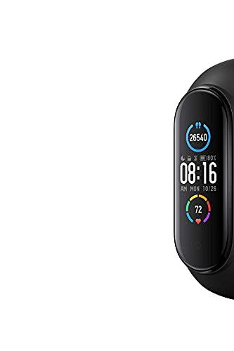 Xiaomi Mi Band 5 Black Health and Fitness Tracker, Upto 14 Days Battery, Heart Rate Monitor, Sleep Tracker, Activity Tracker, 5ATM 50 m Water Resistance and Swimming Tracking, Pedometer, Sleep Counter