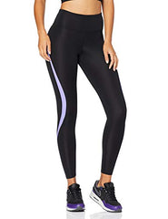 Amazon Brand AURIQUE Women s High Waisted Sports Leggings Black Black Dahlia Purple 12 Label M Gym Store