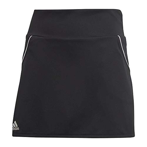 adidas Girls' G CLUB SKIRT, black/Matte silver/White, 7-8Y