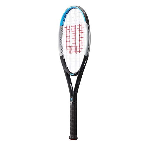 Wilson Ultra Power 100 Tennis Racket, For advanced players, Carbon/basalt fibre, Blue/Black/Grey, WR055010U1