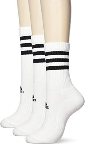 adidas Unisex Adult 3S CSH CRW3P Socks - White, Medium