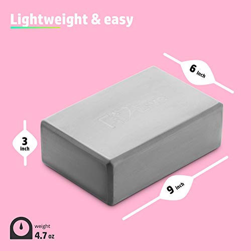 Fit2Live Yoga Block 2 Pack Foam Bricks with Beveled Edges - Aids Pose Expression, Provides Support and Reduces Straining and Stretching - Yoga Accessories