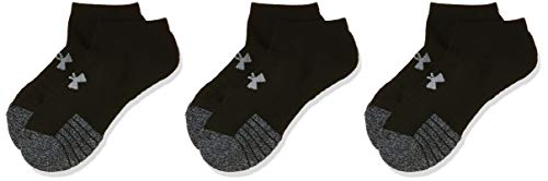 Under Armour UA Heatgear NS, trainer socks; compression socks Unisex, Black (Black/Black/Steel (001)), L