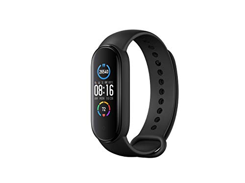 Xiaomi Mi Band 5 Black Health and Fitness Tracker, Upto 14 Days Battery, Heart Rate Monitor, Sleep Tracker, Activity Tracker, 5ATM 50 m Water Resistance and Swimming Tracking, Pedometer, Sleep Counter