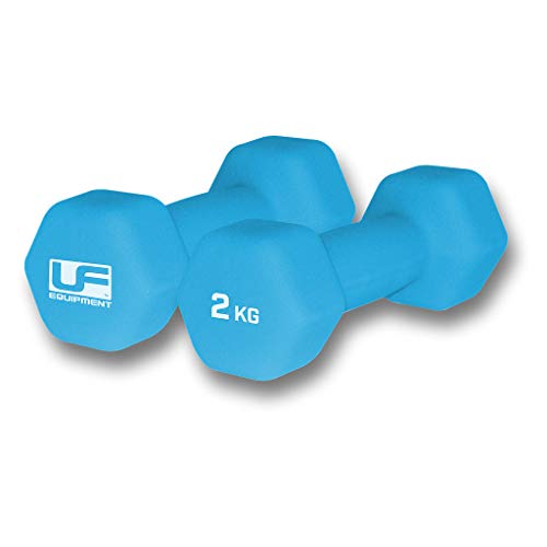 Urban Fitness Neoprene Covered Hex Dumbbells Fitness (Pair) Blue 2 X 2kg