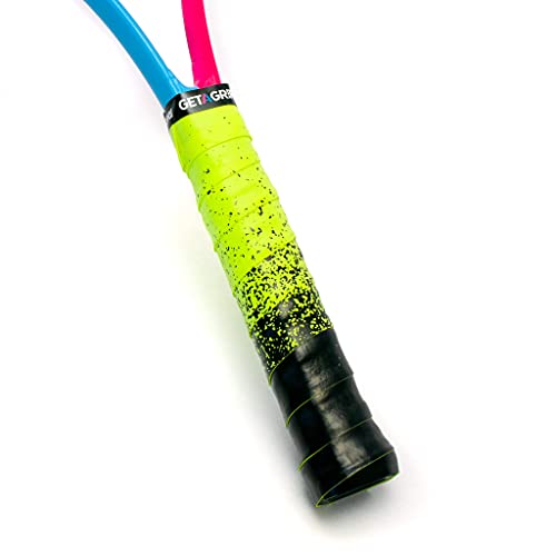 Get a Grip - 5 Custom Tennis Overgrips - Non-Slip & Dry-Feel Tennis Racket Handle Grip Tape (Paint The Lines, 1 Grip)