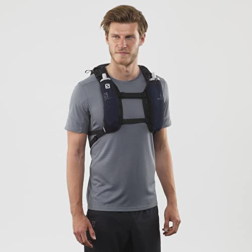 Salomon Agile 12 Set Unisex Running waistcoat with included Flask, Dynamic comfort, Quick access, Multi-purpose, Black