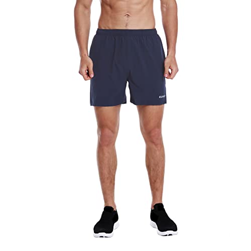 EZRUN Men's 5 Inches Running Workout Shorts Quick Dry Lightweight Athletic Shorts with Liner Zipper Pockets