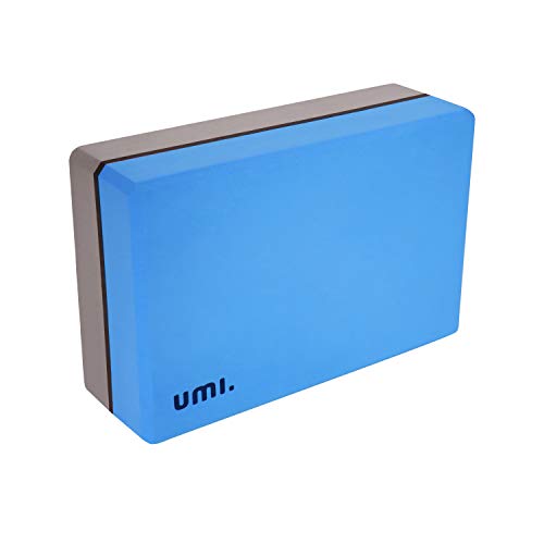 Umi Amazon Brand Yoga Blocks High Density Lightweight Firm Yoga Bricks EVA Foam Yoga Support Blocks (2 pcs, Blue+Grey)