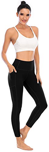 OVRUNS Yoga Pants High Waisted Gym Legging for Women Running Workout Compression Sport Butt Lifting Yoga Ladies Leggings with Pockets - Black - XL