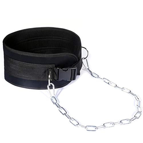 HemeraPhit Dip Belt with Chain Body Building Weight Lifting Weight Belt (Plastic Buckle)