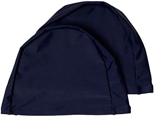 Easyglide 2 Pack Deluxe Spandex Swimming caps for Lycra Fabric Adult Junior childen Swim hat (Navy, Adult)