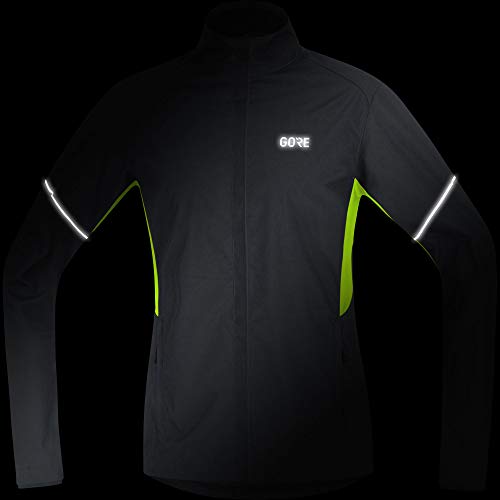 GORE Wear R3 Men's Jacket, Partial GORE WINDSTOPPER, M, Black/Neon Yellow
