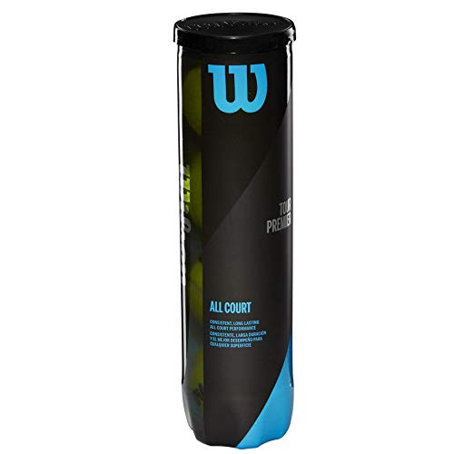 Wilson Tennis Balls, Tour Premier, 4-Pack Can, for All Surfaces, Yellow, WRT119400