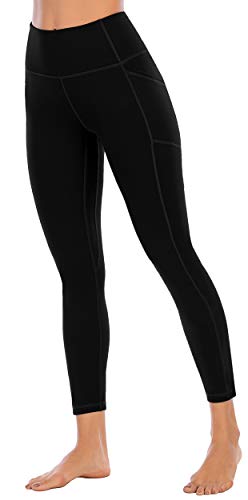 OVRUNS Yoga Pants High Waisted Gym Legging for Women Running Workout Compression Sport Butt Lifting Yoga Ladies Leggings with Pockets - Black - XL