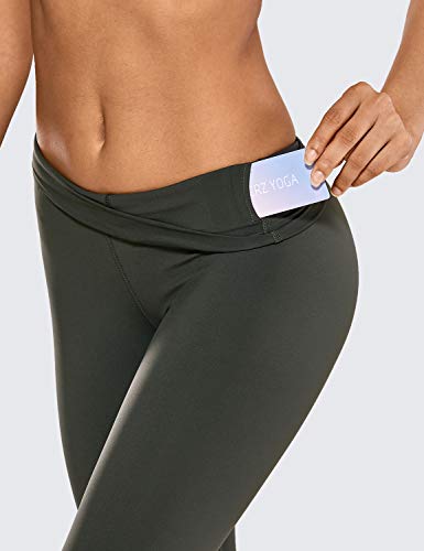 CRZ YOGA Women's Brushed Naked Feeling Yoga Leggings 25 Inches - High Waist  Matte Soft Workout Tights Running Pants