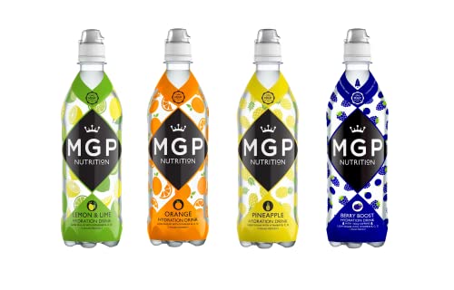 MGP Pineapple Hydration Sports Recovery Drink with Added Vitamins 500ml x 12 Multi Pack, Low Sugar, Low Carbs, Fat Free, Gluten Free, Vegan Friendly,Vitamin C, B3, B5, B1, B6, B12