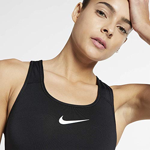 Nike Women Classic Swoosh Bra - Black/White, Medium