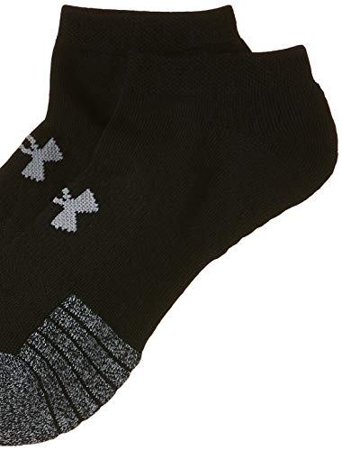 Under Armour UA Heatgear NS, trainer socks; compression socks Unisex, Black (Black/Black/Steel (001)), L