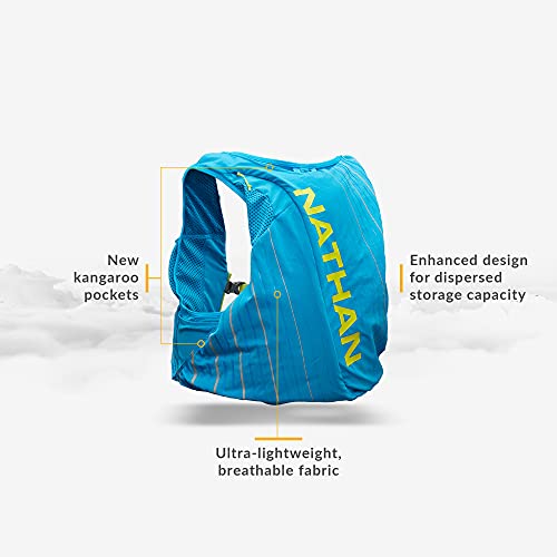 Nathan Pinnacle 12L Hydration Pack Running Vest with 1.6L Water Bladder Included. Hydration Backpack for Women/Men/Unisex. for Runs, Hiking, Cycling and More (Men's (Unisex) - Blue/Lime, L)