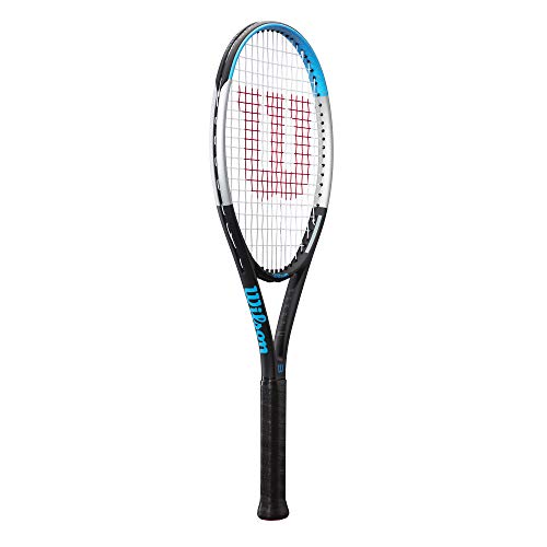 Wilson Ultra Power 100 Tennis Racket, For advanced players, Carbon/basalt fibre, Blue/Black/Grey, WR055010U1