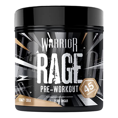 Warrior Rage Pre Workout Powder 392g - High Caffeine Energy & Focus - 45 Servings - Krazy Cola | Warrior Supplements