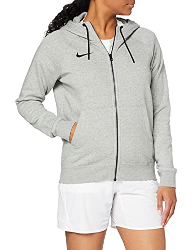 Nike Women's Team Club 20 Full-Zip Hoodie Sports Jackets, Dk Grey Heather/Black/Black, S