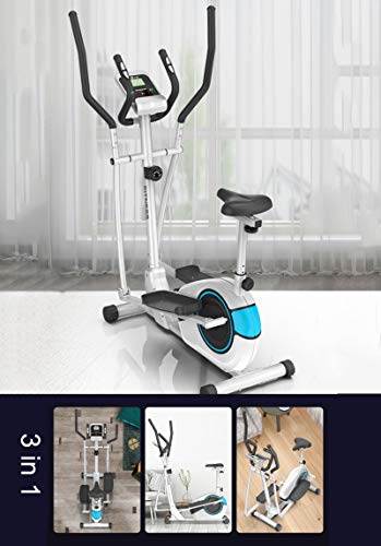 AORISSE Elliptical machine, Magnetic Control Fitness Elliptical Cross Trainer 3 in 1 Elliptical Machine Treadmills for Exercise Bikes Space Walker Machine with Seat, With LCD screen,Black