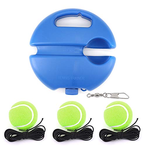 Gearific Tennis Trainer Tennis Training Equipment Tool Self Exercise Tennis Ball with Rope Self-Study Tennis Rebound Player with Trainer Baseboard with 3 Training Ball