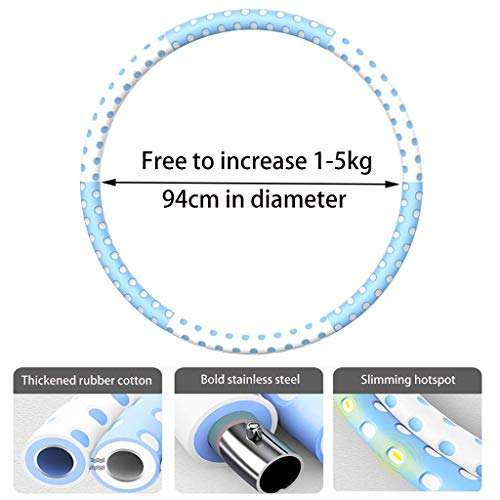 Weighted Hula Hoops for Adults 94Cm Diameter Fitness Weighted Hoola hoop 6 Detachable Sections Hullahub Hoop for Sports Hoop Weight Loss ACU Hoop