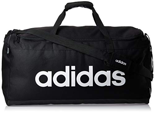 adidas Lin Duffle L Gym Bag - Black/Black/White, NS