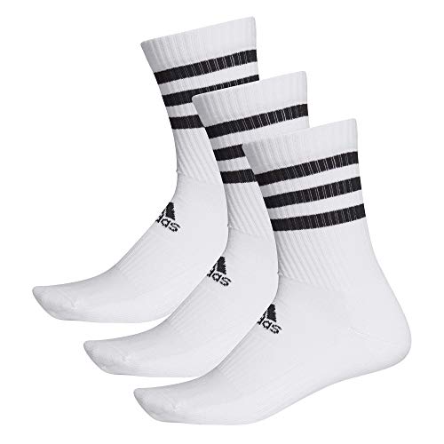 adidas Unisex Adult 3S CSH CRW3P Socks - White, Medium