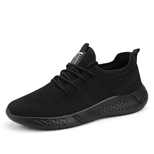 BUBUDENG Men's Trainers Fashion Sneakers Walking Casual Running Shoes Gym Sport Tennis Shoes Black,8 UK(Label Size: 42)