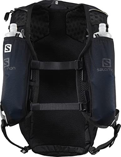 Salomon Agile 12 Set Unisex Running waistcoat with included Flask, Dynamic comfort, Quick access, Multi-purpose, Black