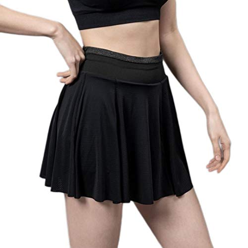 UKKD Tennis Skirt Women Tennis Skirts Running Golf Badmintion Pantskirt Sports Gym Fitness Shorts Phone Pocket High Waist Sport Skort