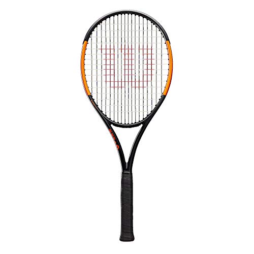 Wilson Tennis Racket, Burn 100ULS, Unisex, Intermediate Players, Grip Size L1, Grey/Orange, WR000310U1