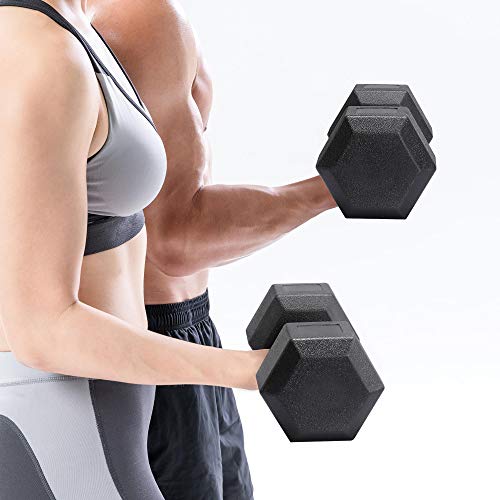 costoffs 2 x 7.5kg Dumbbells Set Hexagon Dumbbells Hand Weight Set for Strength Lifting Training Home Gym Equipment Cardio Exercise Workout