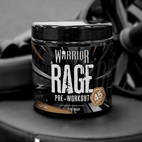 Warrior Rage Pre Workout Powder 392g - High Caffeine Energy & Focus - 45 Servings - Krazy Cola | Warrior Supplements