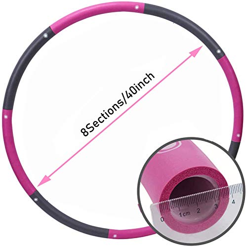 llk Hoola Hoop for Adults - 8 Section Detachable Hoola Hoops, Premium Quality and Soft Padding Weighted Hoop, Easy to Spin