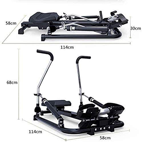 AMZOPDGS Rowing Machines, Rowing Machine,Multifunctional Folding Double Hydraulic Lever 6-Speed Resistance Adjustment,for Home Gym Use,Black