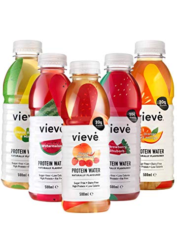 Vieve Protein Water 10x500ml - Mixed Variety Flavour Pack | 20g Protein, Sugar Free, Fat Free & Dairy Free | A Ready to Drink Alternative to Protein Powders & Shakes | 10 Pack (2 per Flavour)…