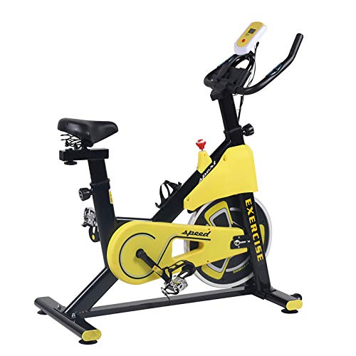 Exercise Bike for Home Indoor Cycling Fitness Bike Stationary Spin Bike for Adjustable Magnetic Resistance Aerobic Workout (Black & Yellow)