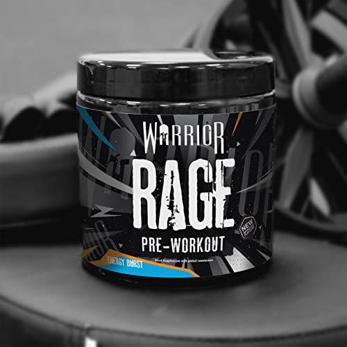 Warrior, Rage - Extreme Pre-Workout Powder - 392g - Energy Drink Supplement with Vitamin C, Beta Alanine and Creatine Gluconate - 45 Servings (Energy Burst)