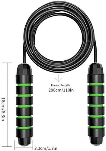 NA Skip Rope Alfya Skipping Rope Adult for Men & Women,Speed Jump Rope for Fitness Soft Memory Foam Handle Tangle-free Adjustable (GREEN)