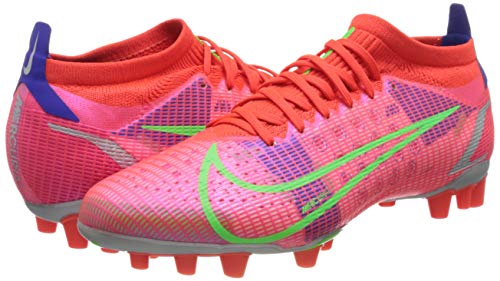 Nike Unisex Vapor 14 PRO AG Soccer Shoe, BRT Crimson MTLC Silver Indigo Burst White Rage Green, 4 UK