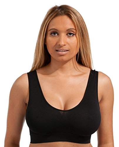 Comfortisse Women's Bra, 3-Pack, White/Black/Nude, Extra Small