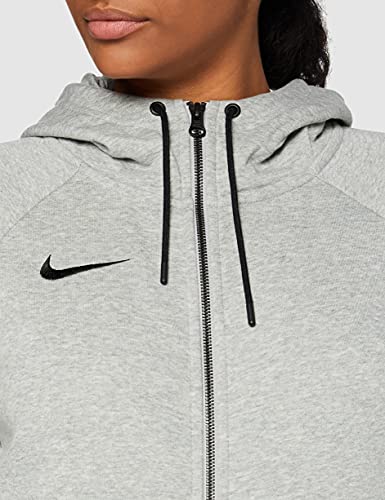 Nike Women's Team Club 20 Full-Zip Hoodie Sports Jackets, Dk Grey Heather/Black/Black, S