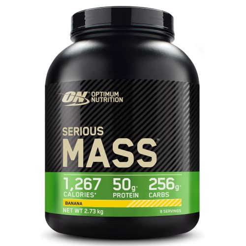 Optimum Nutrition Serious Mass Protein Powder High Calorie Mass Gainer with Vitamins, Creatine Monohydrate and Glutamine, Banana, 8 Servings, 2.73kg, Packaging May Vary