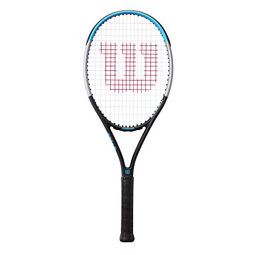 Wilson Ultra Power 100 Tennis Racket, For advanced players, Carbon/basalt fibre, Blue/Black/Grey, WR055010U1