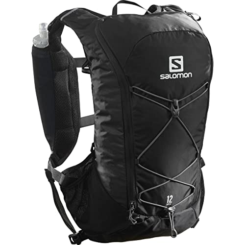 Salomon Agile 12 Set Unisex Running waistcoat with included Flask, Dynamic comfort, Quick access, Multi-purpose, Black